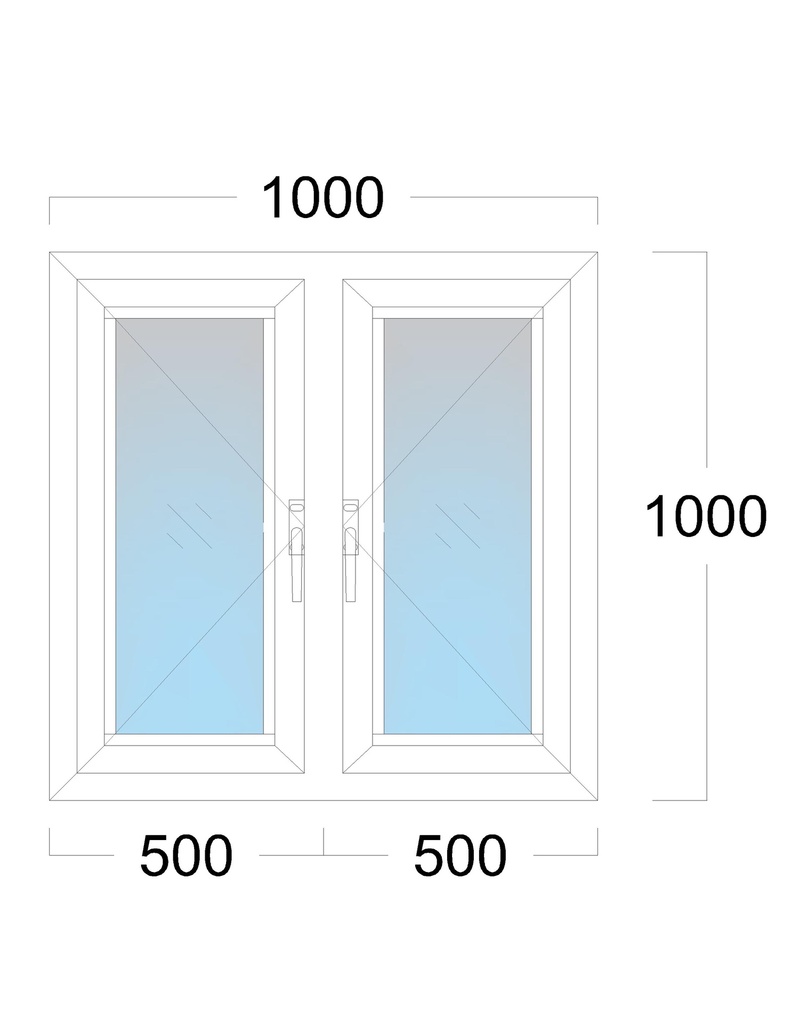 Window: OO/OO: Width 1000 x Height 1000 mm