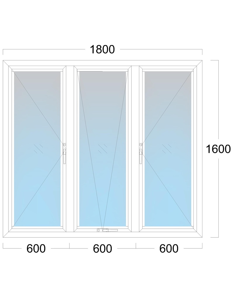 Window: OO/TH/OO: Width 1800 x Height 1600 mm