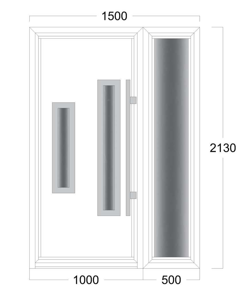 Front Door: Width 1500 x Height 2130 mm 