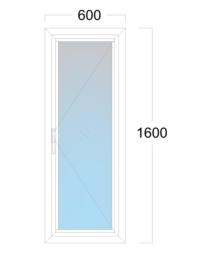 Window: OO (R): Width 600 x Height 1600 mm
