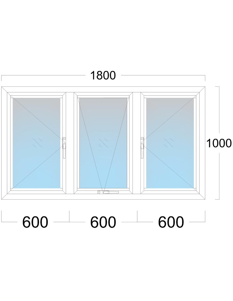 Window: OO/TH/OO: Width 1800 x Height 1000 mm