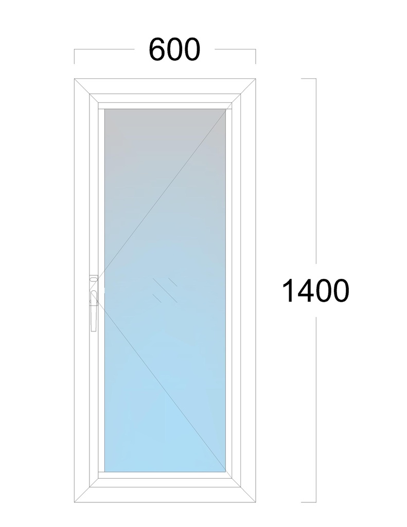 Window: OO (R): Width 600 x Height 1400 mm