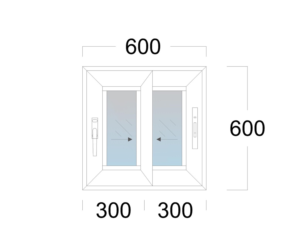SL Window: Width 600 x Height 600 mm