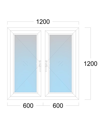 [EH-W.004] Window: OO/OO: Width 1200 x Height 1200 mm