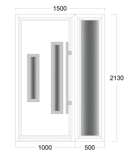[EH-D.007L] Front Door: Width 1500 x Height 2130 mm 