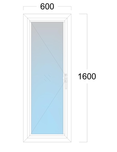 [EH-W.009L] Window: OO (L): Width 600 x Height 1600 mm