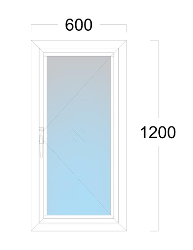 [EH-W.022R] Window: OO (R): Width 600 x Height 1200 mm