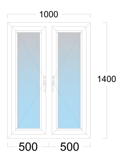 [EH-W.023] Window: OO/OO: Width 1000 x Height 1400 mm
