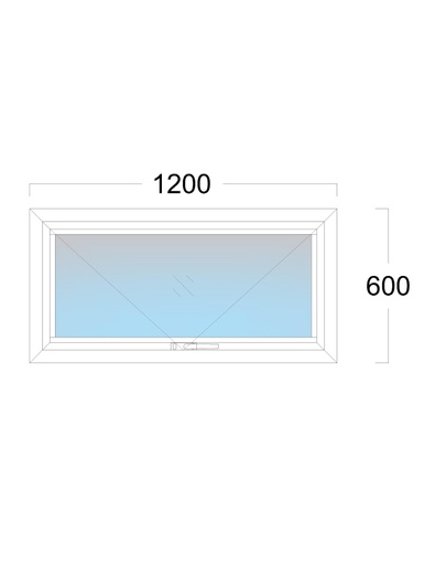 [EH-W.027] Window: TH: Width 1200 x Height 600 mm