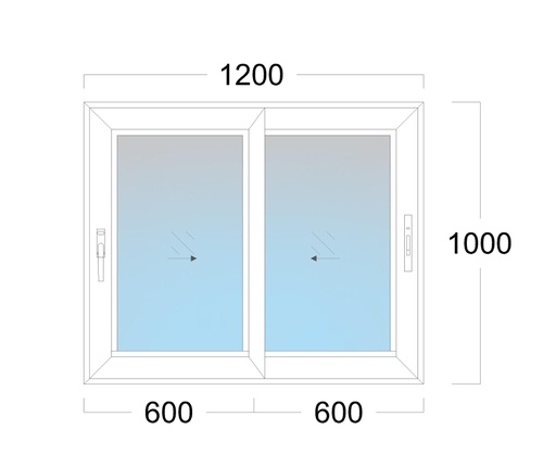 [EH-SL.00B2] SL Window: Width 1200 x Height 1000 mm